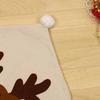 Christmas Elk Embroidered Chair Cover House Chair Decoration Seat Back Protection Cover Gray