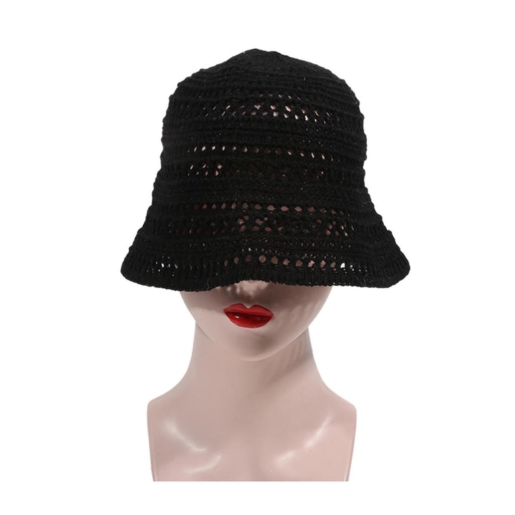 Summer Bucket Fisherman Hat Women Hollow Out Sun Cap Outdoor Casual Versatile Panama Hats Crochet Foldable Beach Caps