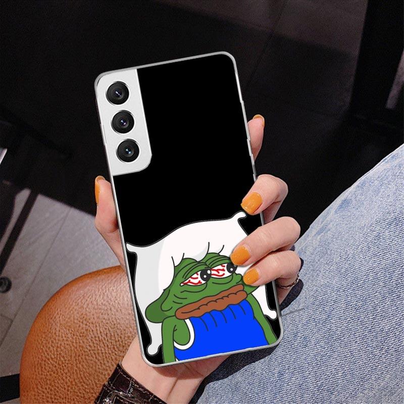 Süße Frösche Party Trauriger Pepe Handyhülle für Samsung Galaxy S26 S25 Edge S23 S24 Ultra S22 Plus S21 S20 FE Einzigartige Hülle Weiche Hülle G
