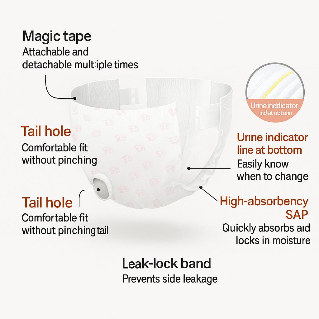 Disposable Female Dog Diapers - Pet Pants for Heat, Incontinence & Training | Super Absorbent, Leak-Proof 10 Count" / "10 Pack