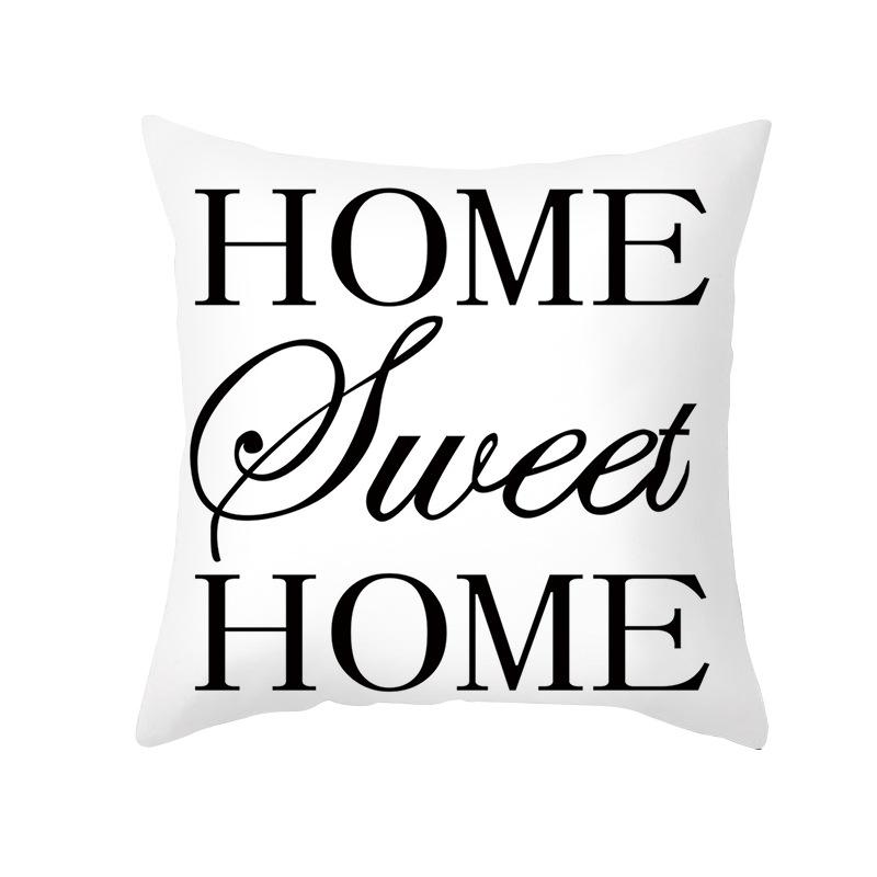 Neuer Kissenbezug Pfirsichhaut Schwarz-Weiß-Buchstabendruck Sofakissenbezug Büro-Kissenbezug