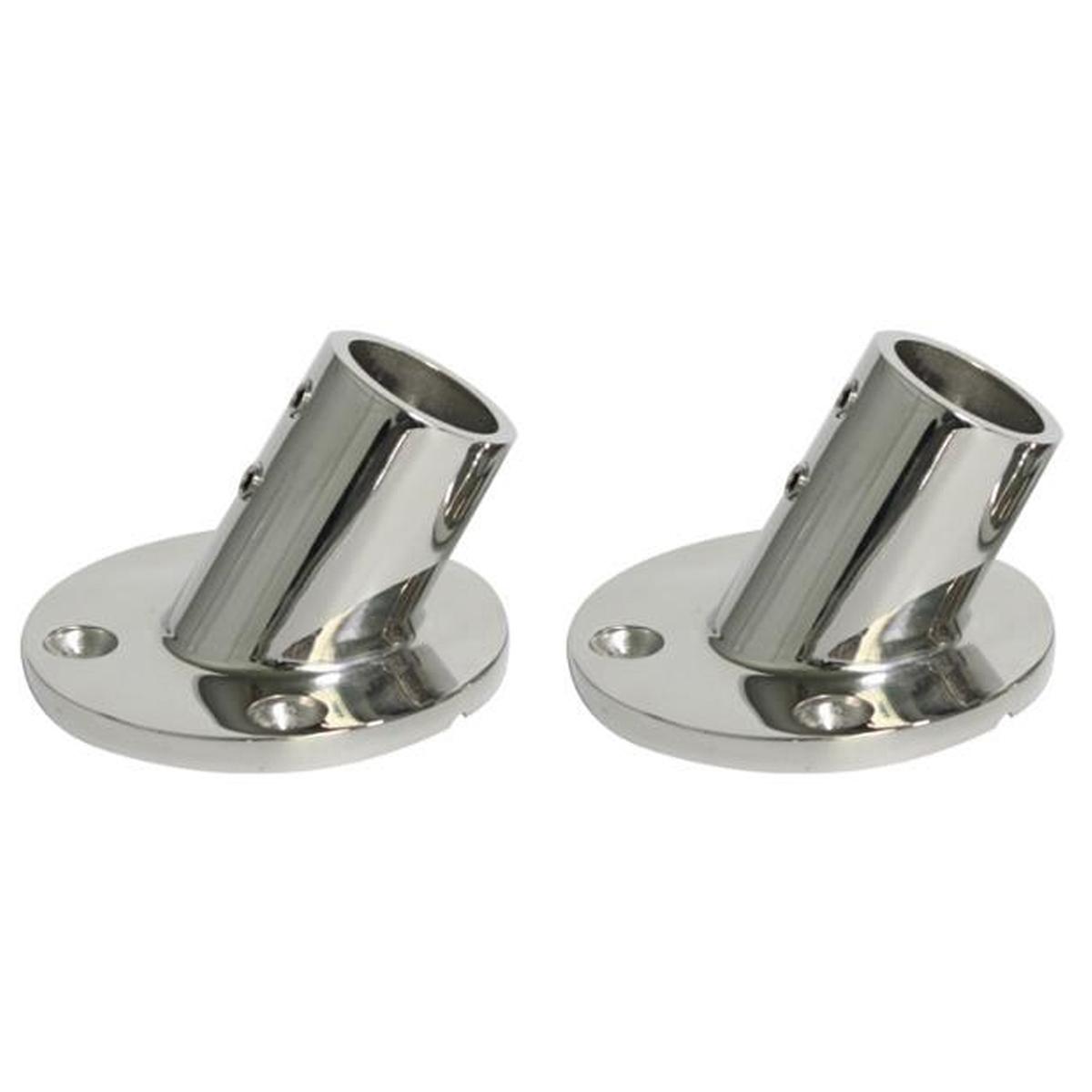 

BAAU 2X Marine Stainless Steel 60 Degree 22mm 7/8 Inch Tube Round Base Hand Rail Railing Fitting Yachts Accessories NONE