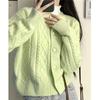 Autumn and Winter New Gentle Wind Round Neck Twist Knitted Cardigan for Women Loose and Thin Temperament Versatile Sweater Jacket for Women
