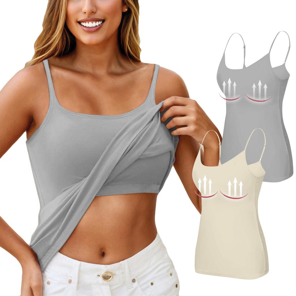 2PC Women's Camisole With Bottom And Chest Pad, Sexy Oversized Underwear With Chest Pad
