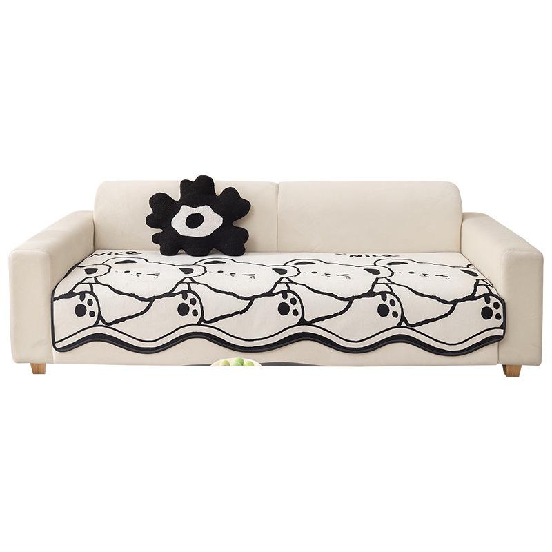 Chenier Four-Season Universal Non-Slip Seat Cushion Special-Shaped Cartoon Panda Cute European Simple Sofa Cushion Cover Towel Cloth
