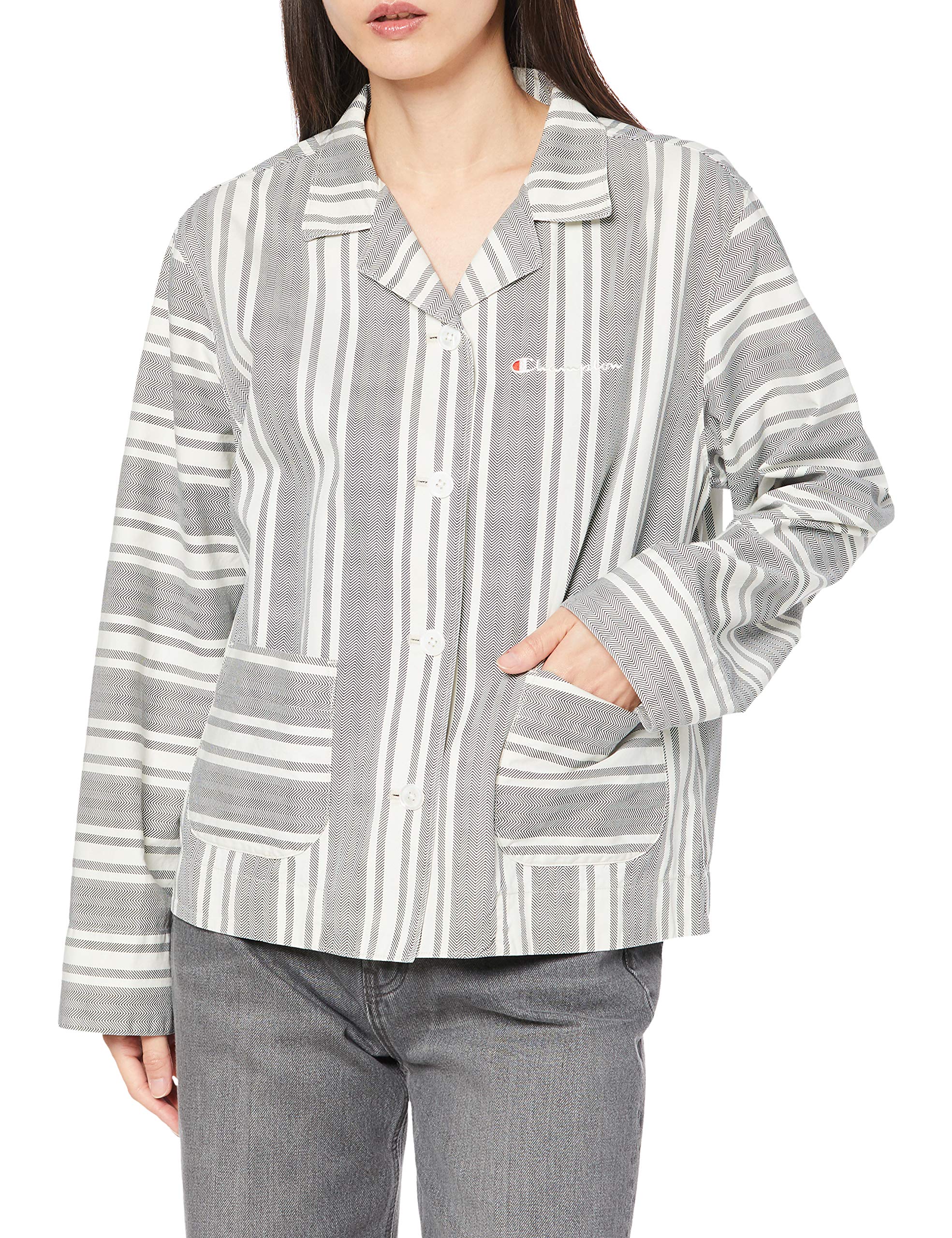 

Long Cotton One Point Logo Long Sleeve Shirt Coal Gray L [Champion] T-shirt 100% Women s CW-T408