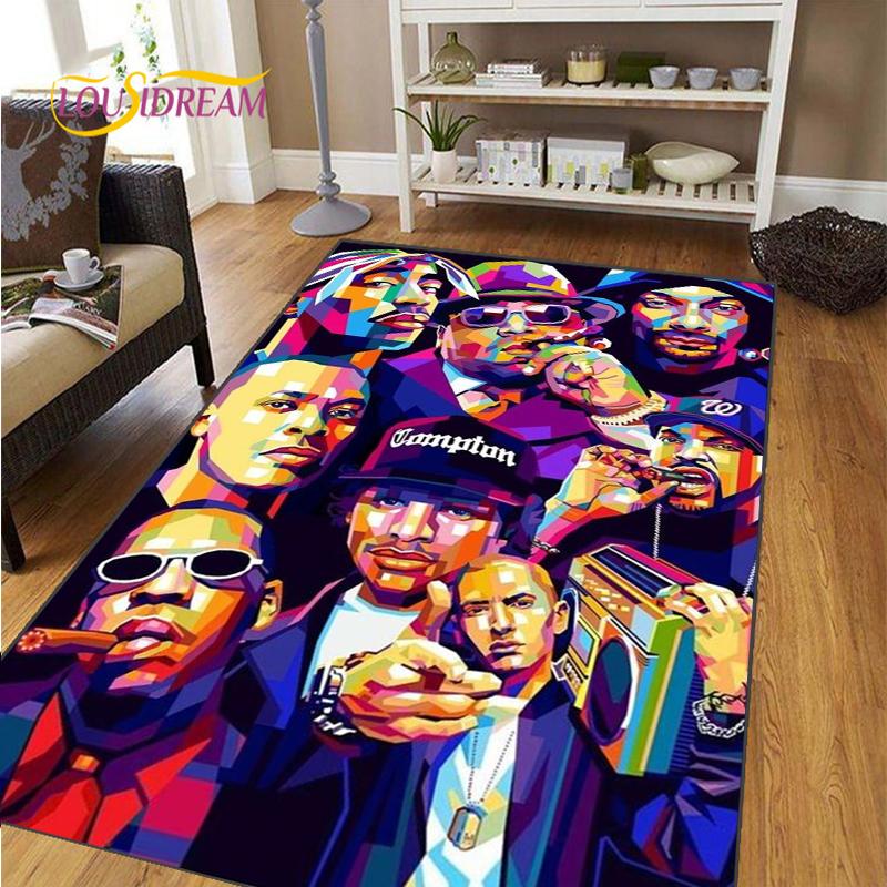 Music Star Rectangle Hip-Hop Carpet for Living Room Bedroom Rug Kitchen Kids Door Unslip Floor Mats Gift Photography Props Rug