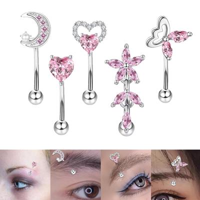 1Pcs Eyebrow Rings Eyebrow Piercing Jewelry Stainless Steel Belly Ring Lip Ring Daith Tragus Helix Rook Piercing Jewelry