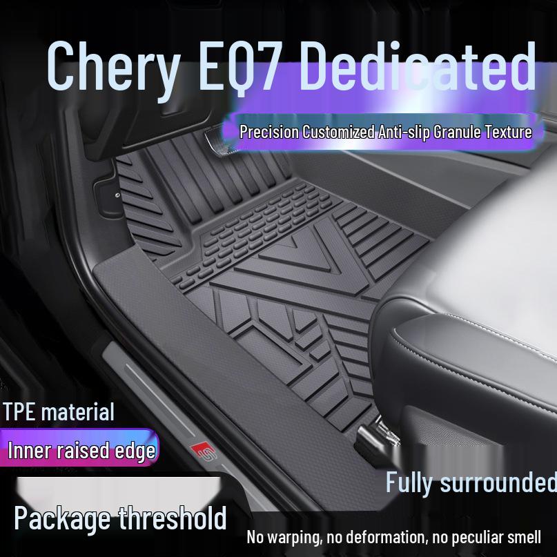 Chery EQ7 TPE Waterproof Full Surround Floor Mats & Anti-dirty Door Sill Covers Single Layer Upgrade - Threshold TPE Mat