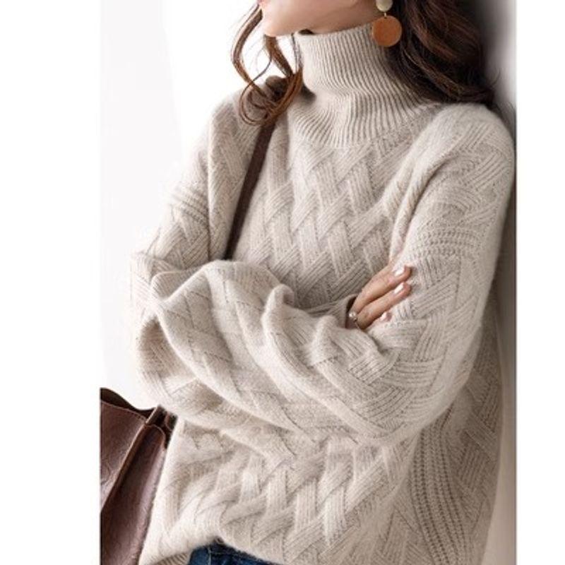 

Erdos Cashmere Fall and Winter Korean Style Turtleneck Sweater Raw Velvet camel XXL Recommendation 140-77.50kg