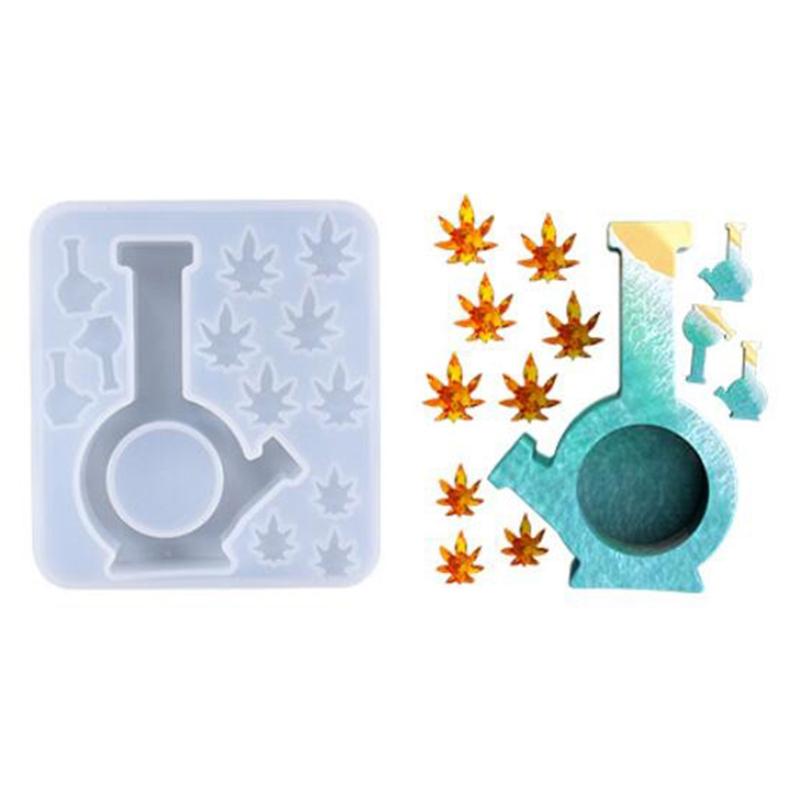 Keychain Pendant Silicone Mold Quicksand Casting Mold Maple Leaf Resin Shaker Mold Quicksand Pendant Epoxy Resin Mold