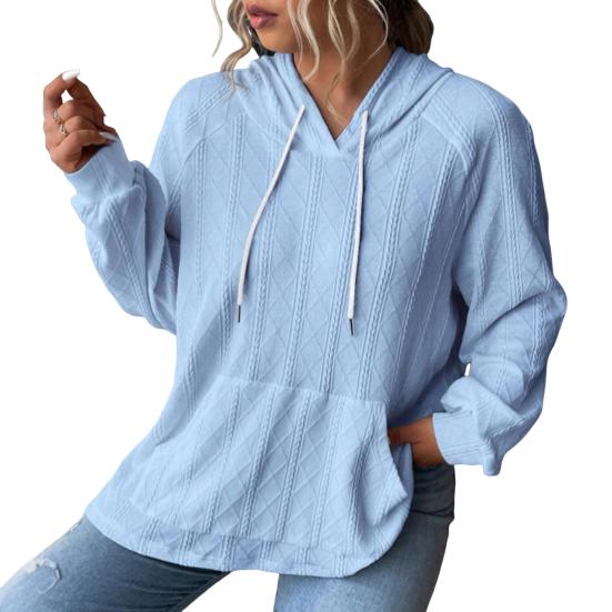 Women Fall Hoodies Long Sleeve Oversized Sweatshirts Casual Pullover Shirts with Pocket Knit Hooded Sweater Tops