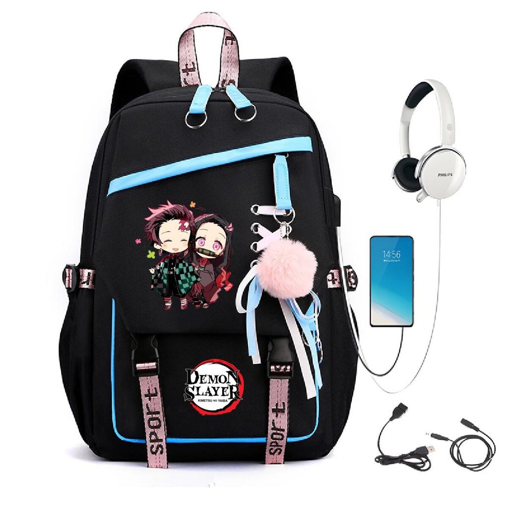 Peripheral Spine Backpack Strap Usb Multifunctional Student Schoolbag Animation Cartoon Children'S Backpack
