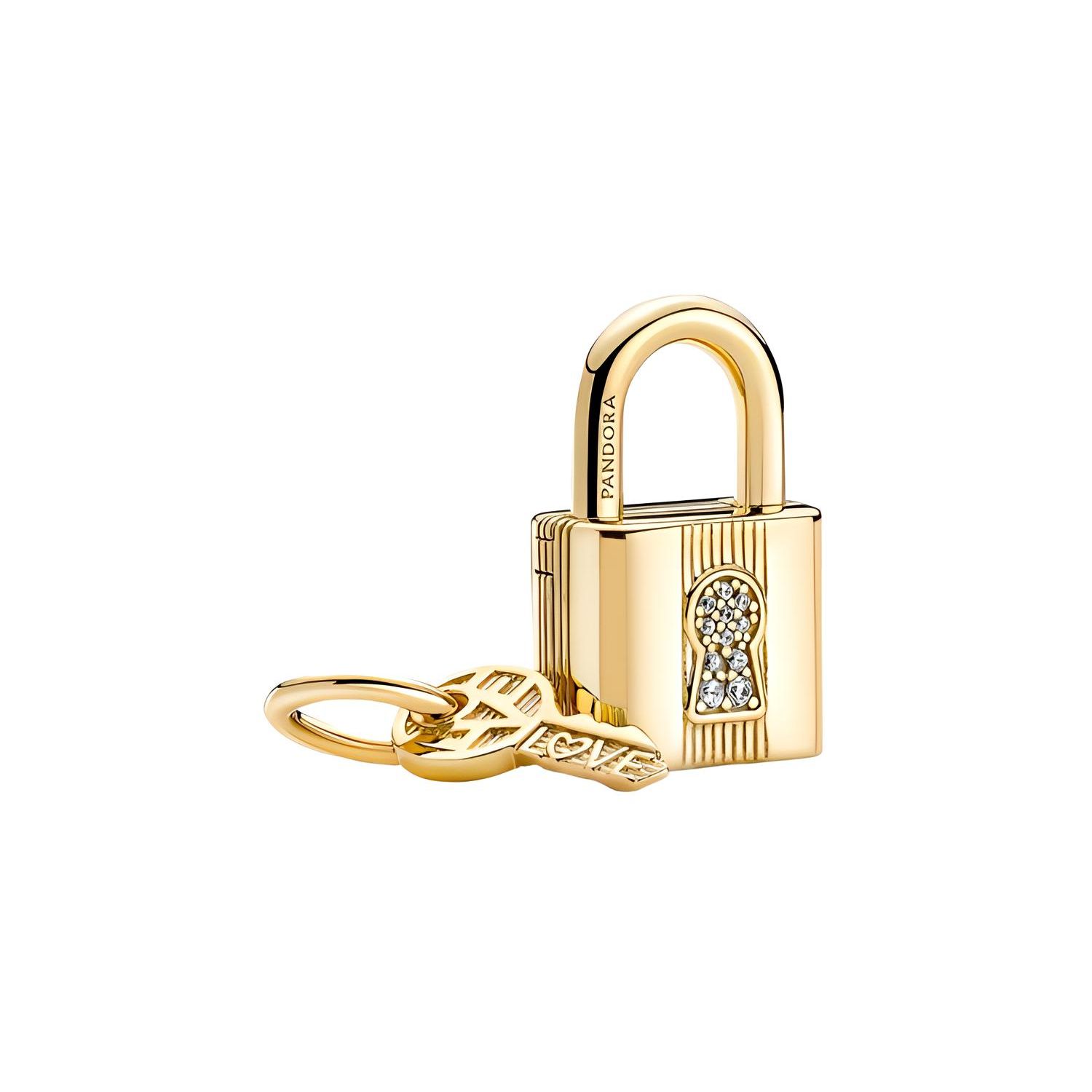 Pandora Eternal Love Lock Charm Unisex Charm Gold 760088C01 Gold,F