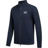 Emporio Armani EA7 FW24 Felpa con Zip e Maniche Lunghe, Collo a Polo con Logo a Lettere da Uomo, Blu Scuro, 8NPM31-PJVRZ-1562