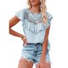 Elegant Women's Summer Blouses Fashion New Casual Woman Tops Women Shirt Blouse Chemise Femme Lace Blusas Top Female Mujer