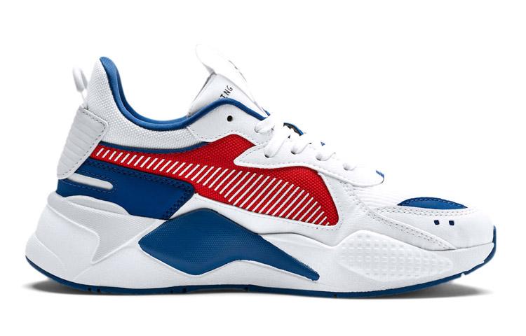 Puma RS X Hard Drive Comfortable And Trendy Low Top Kids Lifestyle Shoes White Blue Teenagers 370644-03