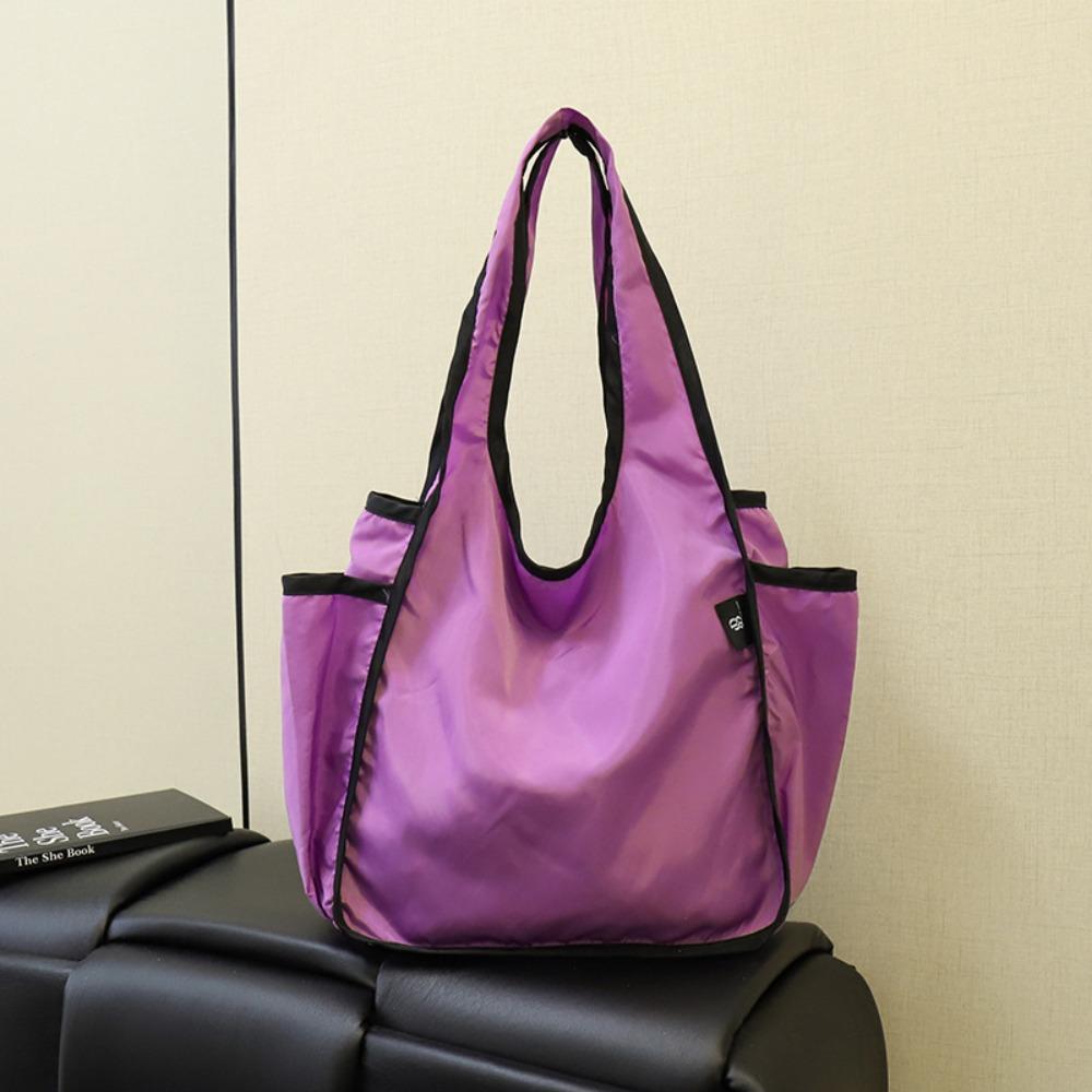 Nylon Foldable Eco-Friendly Bag Handbag Tote Bag Fashion Foldable Shopping Bag  Travel фиолетовый