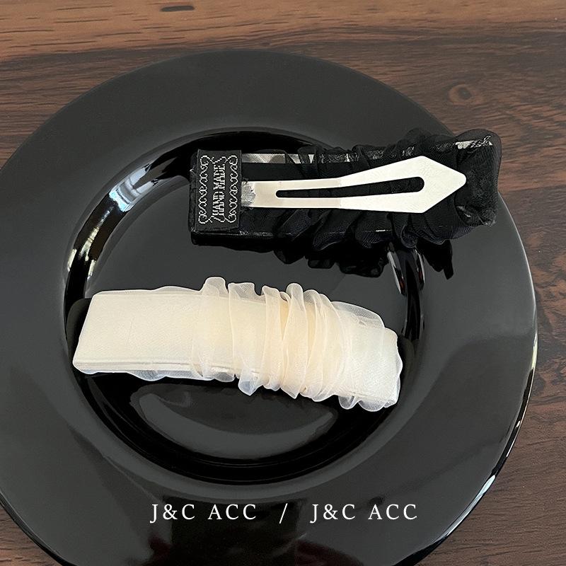 Romantická krajka s řasením a boční sponou - Super vílí princeznovská sponka na ofinu