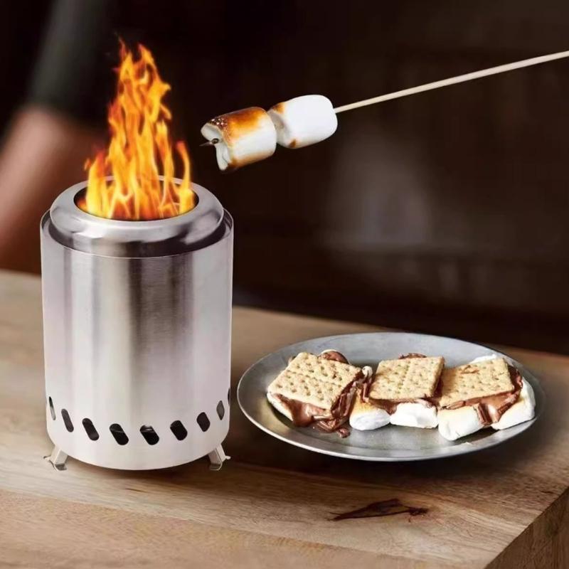 Long Lasting Tabletop Fire Stove Stainless Steel Fire Pit for Enhancing Outdoor Camping and Picnics Experience Smokeless