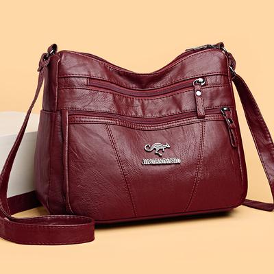 Soft Leather Large Capacity Bag Women's Commuter Shoulder Bag Travel Bag Mobile Phone Bag Mother Multi-Pocket Bag