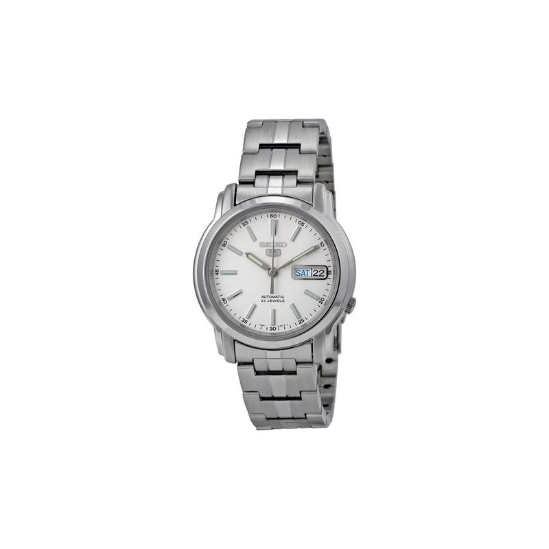 SEIKO seiko5 30 meters waterproof Quartz Steel Strap men s watch white dial SNKL75K1 белый