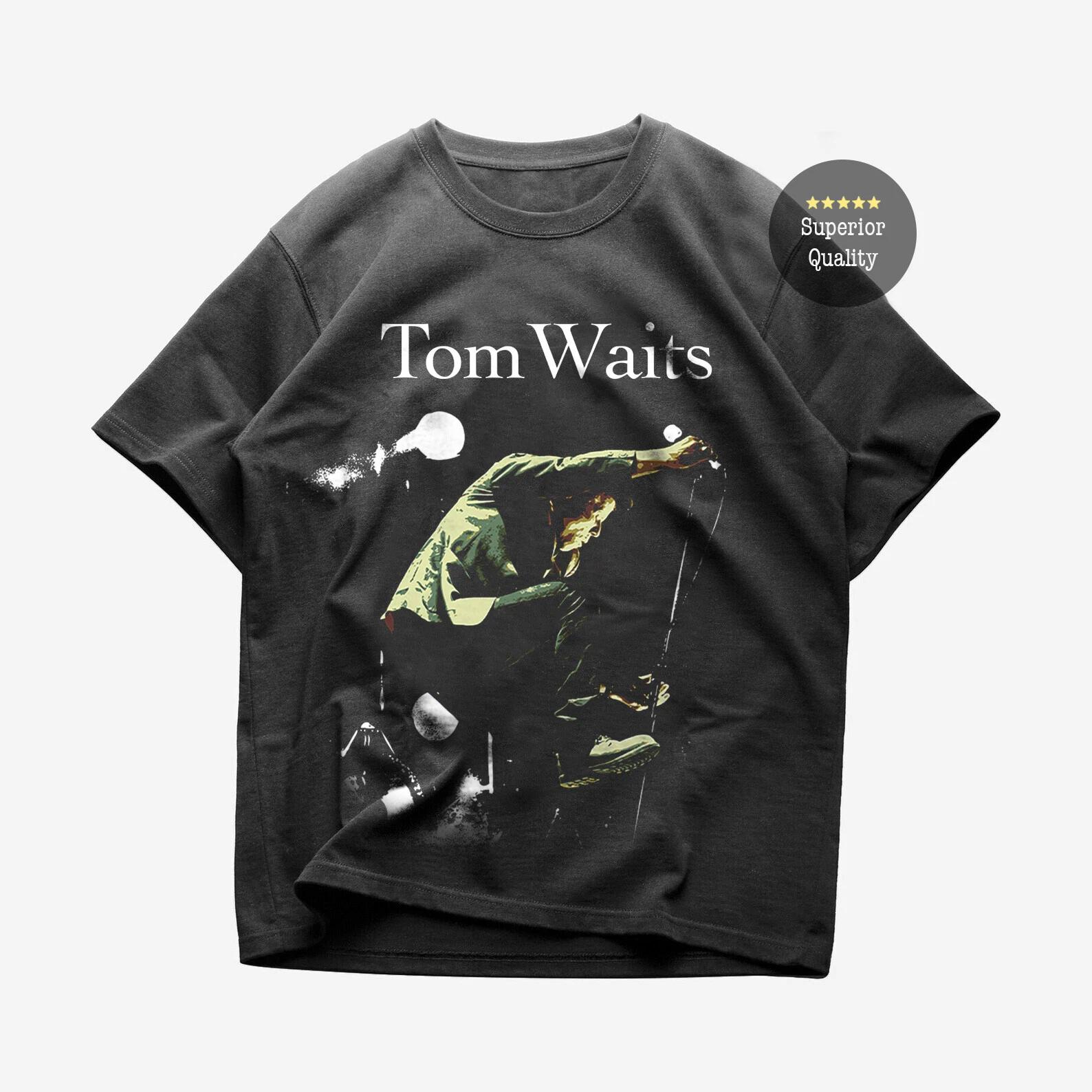 Men s and Women s T-shirts Tom Waits T-Shirt - Vintage Music Tee - Tom Waits Jumping On Stage Tee - Rare XXL