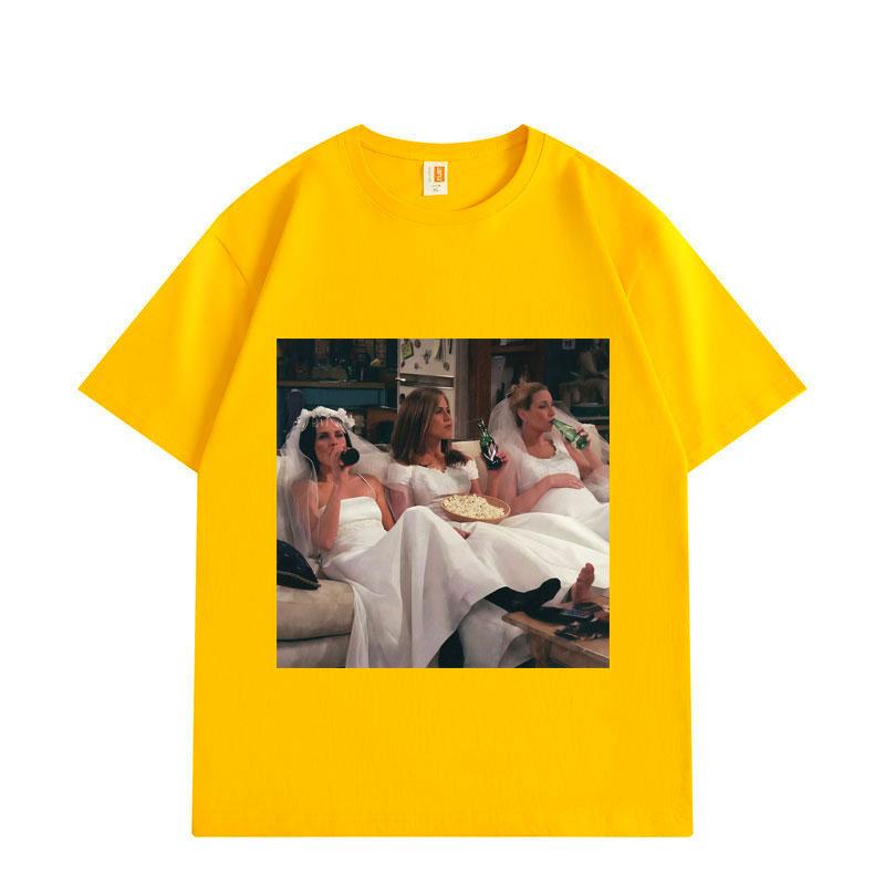 Tv Show Friends Bride Graphic T Shirts Funny 90s Movie Short Sleeve Tshirts Unisexs Womens Fashion Aesthetic Oversized Tshirt