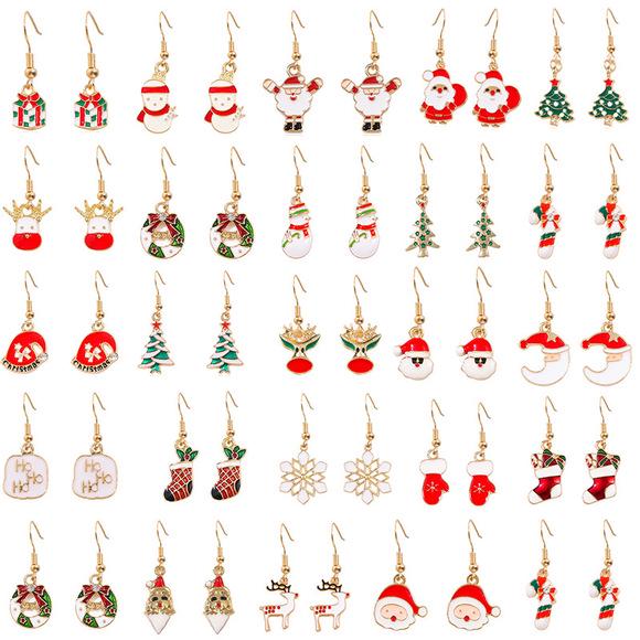 6 Pairs of INS Style Earrings: Alloy Oil Drop, Heart, and Rainbow Designs