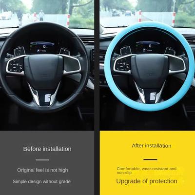 Odolný silikonový potah na volant Vícebarevný Protiskluzový Kryt na auto Auto Dekorace Elastický rukavicový potah na auto Univerzální