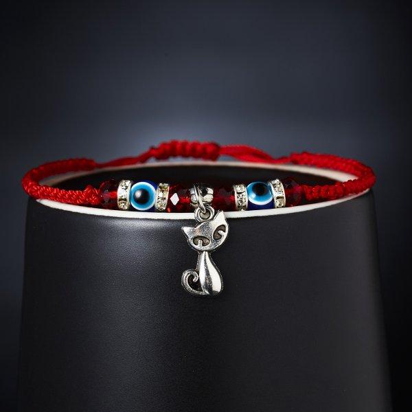 Lucky Eye Blue Evil Eye Charms Armband Rote Schnur Faden Seil Paar Freundschaftsarmband Frauen Männer Handgemachter Wunschschmuck Geschenk