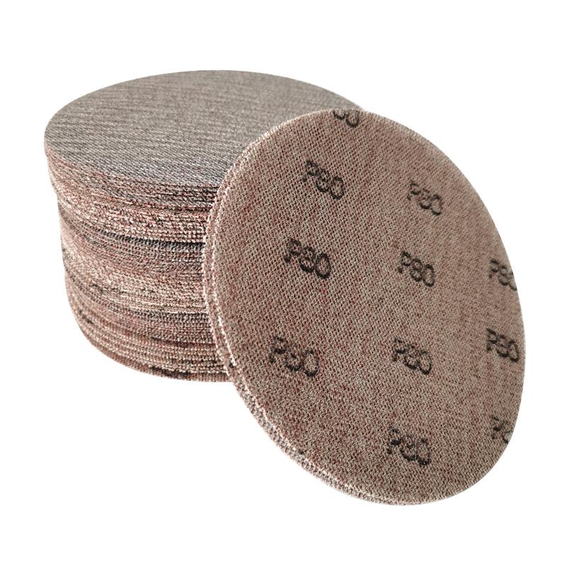 50Pcs 5/6 Inch 125/150MM Mesh Sanding Discs Hook & Loop Abrasive Dust Free Anti-Blocking Sharp Grinding Sandpaper for Car Wood S