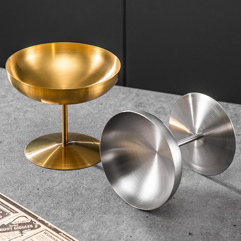150/200ML Ice Cream Cups Salad Bowl Stainless Steel Bowl Dessert Fruit Plate Snack Dish Bar Wine Glasses Pudding Dish Tableware