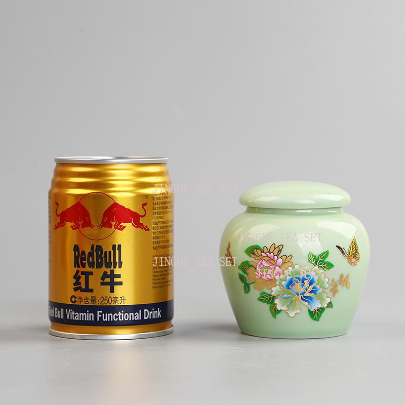 Small capacity ceramic storage sealed jar Pu erh black tea green tea portable tea storage bottle