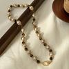 Gold-Plated Tiger Eye Pendant Necklace - Retro Y2K Clavicle Chain