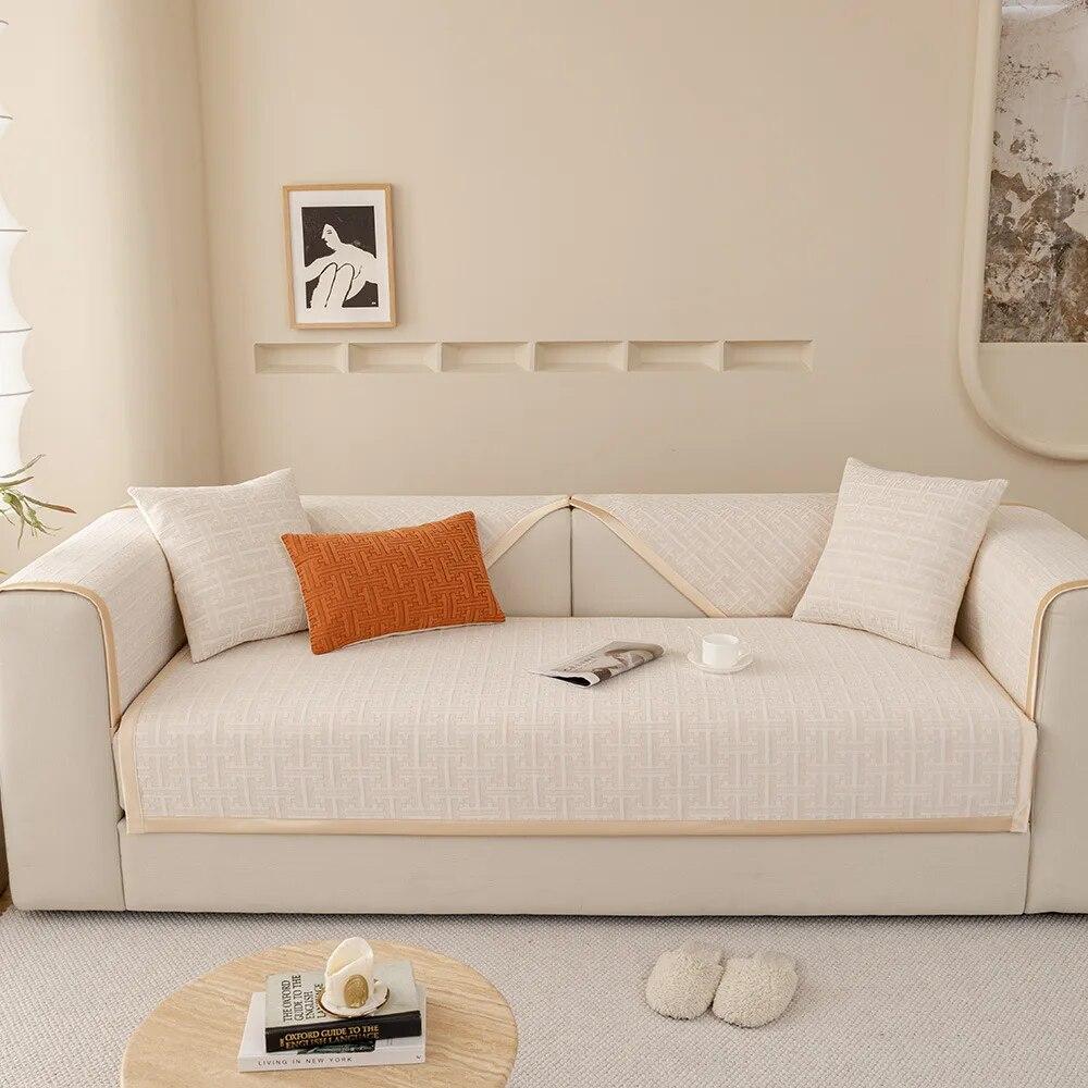 Wohnzimmer-Sofabezug, universell, rutschfest, kariert, Sofabezug, weich, hautfreundlich, High-End-Möbel-Kissenbezug, Stoff, individuell
