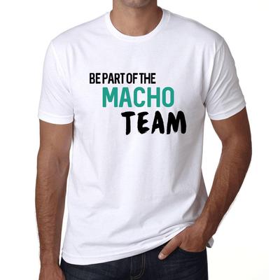 Herren Vintage T-Shirt Grafik T-Shirt Seien Sie Teil des Macho-Teams Weiß