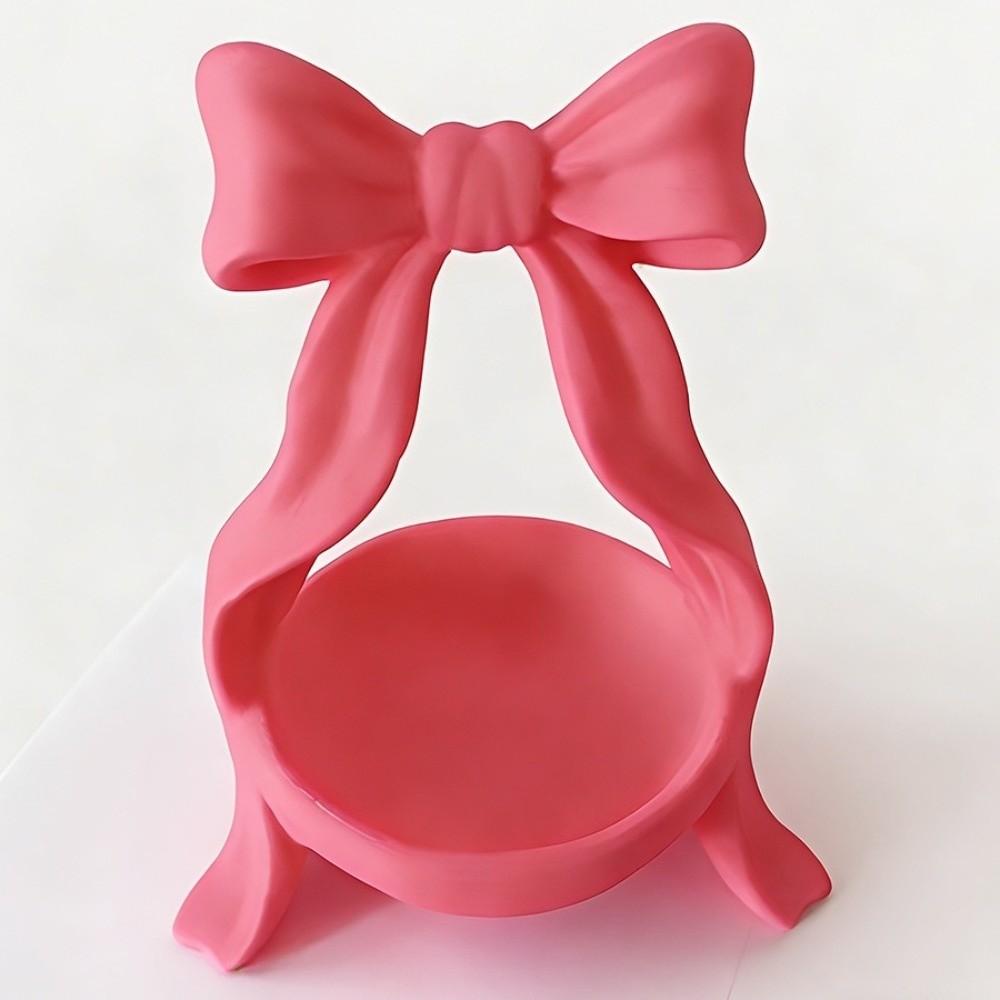 Simple Design Jewelry Tray Plastic Material Key Storage Box Fashion Bowknot Storage Dish  Daily