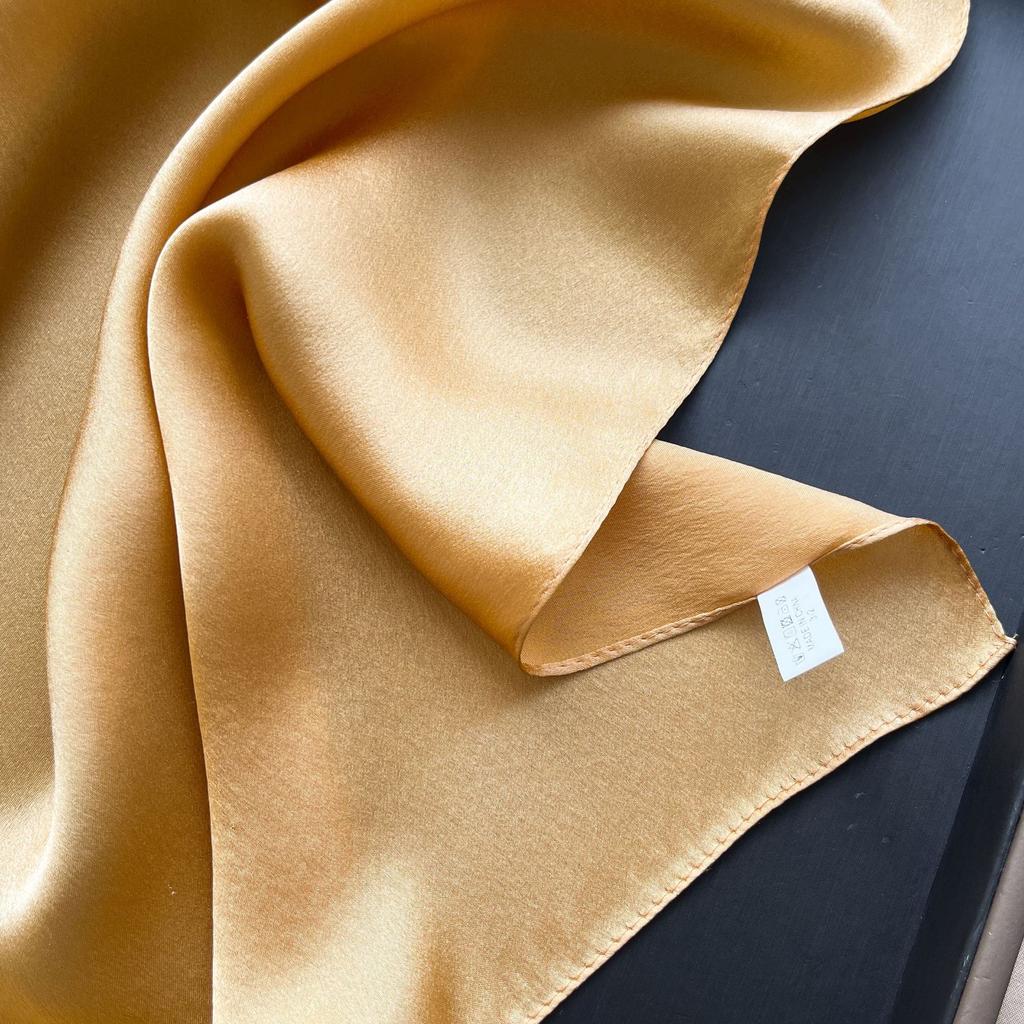 Korean version plain color high-end silk scarf women's 53 mulberry silk square scarf summer solid color versatile silk square scarf scarf