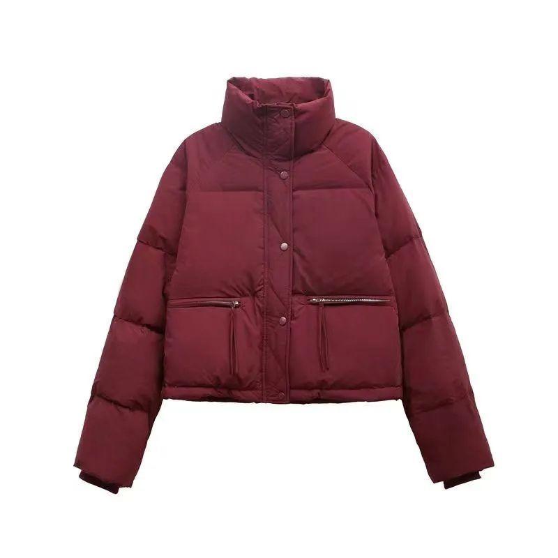 Short Standing Collar Short Coats Down Cotton Jacket Women's Winter New Item Korean Version Loose and Slimming Bread Jacket