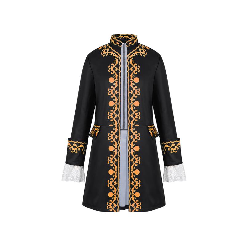 

Mens Tailcoat Medieval Jacket For Fantasy Cosplay Roleplay Costume Clothing S чёрный