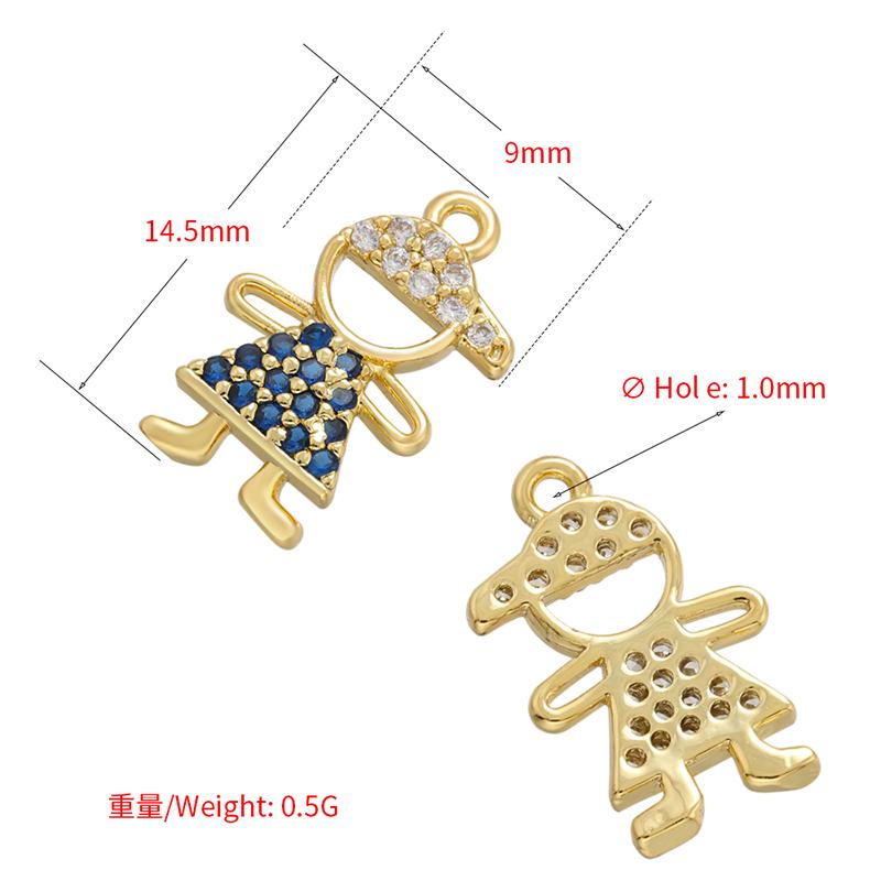 Cute Figurine Charms Pendants Gold plated Brass Charms for Women DIY Handmade Necklace Jewelry Making Accessories:VD886