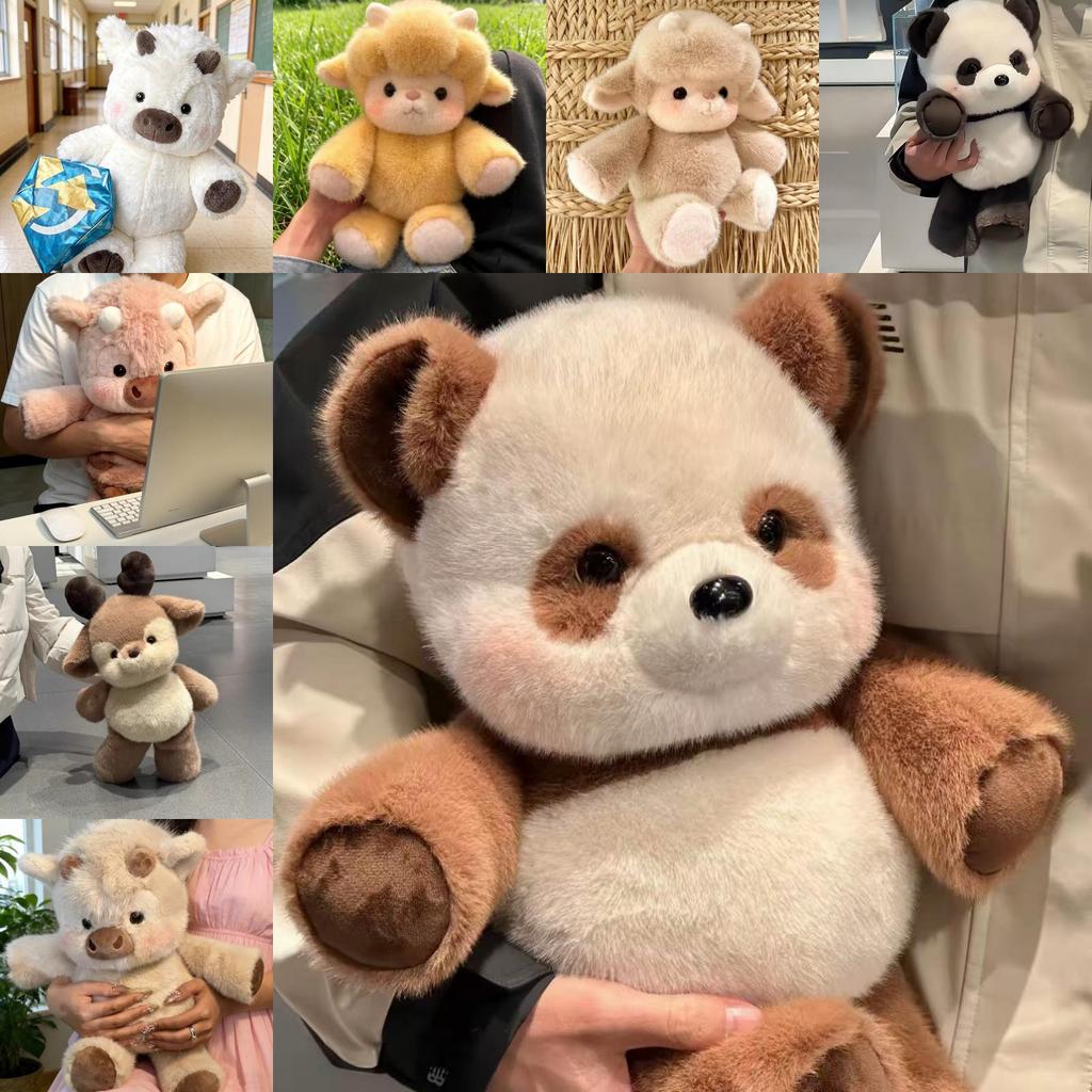 Kyloe Sheep Panda Plush Toy With Soft Short Plush For Kids And Collectors