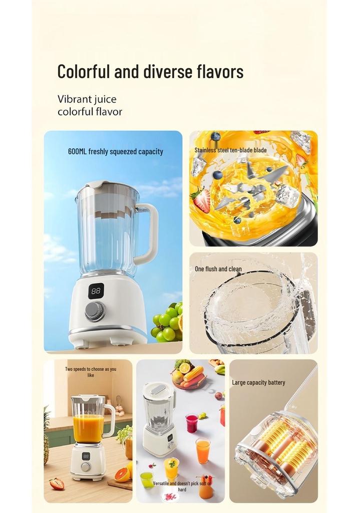 Portable Electric Fruit Juicer Cup - Home Use Blender & Processor