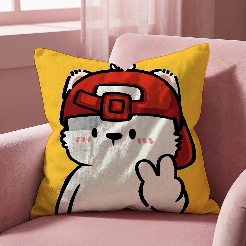 Sticker cute bear stickers Cushion Cover MultiScene Pillow Cover for Home Car Reversible Soft Durable for Daily Use