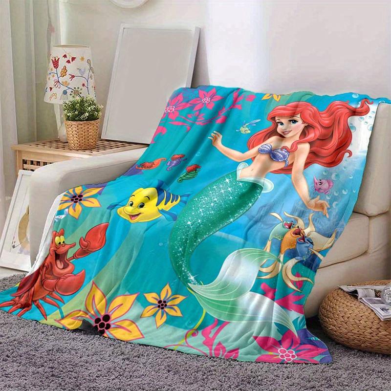 

1PC Cartoon Mermaid Blanket, Seasonal Universal Home Decoration, Suitable for Gift - Perfect for Bedding or Couch Cover, Soft Flannel Throw 100x150cm