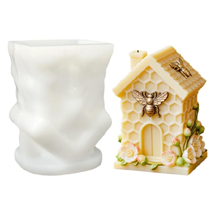 

Honeycomb House Shape Silicone Mould Holiday Candle Silicone Molds For Handmade Candle Soap Chocolate Candy Cake Baking 1