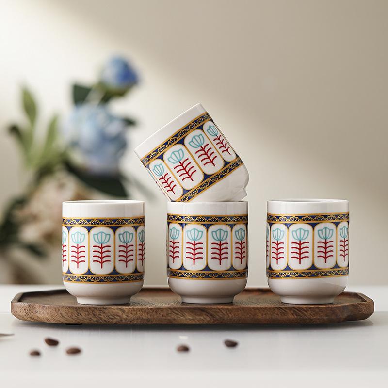 Floral Shadow British Afternoon Tea Porcelain Cups White Ceramic Cup Luxury Exquisite Tea Cups for Afternoon Tea Home Tableware