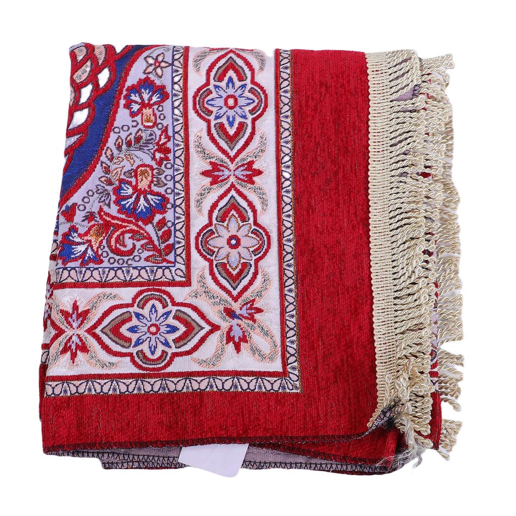 Pray Rug Thick Soft Embroidered Praying Mat with Tassel for Women Men Children Meditation