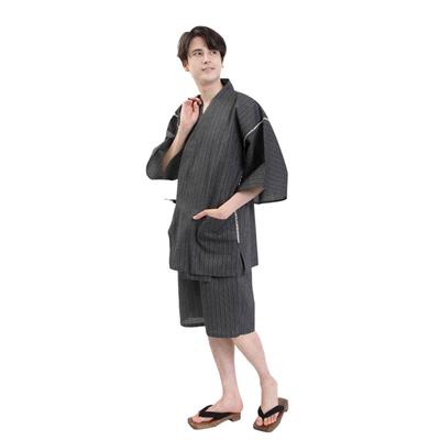 Mermaid Ookini Men's Plus Size Jinbei Top and Bottom Set, Cotton and Linen, Shijira Weave, Summer Samue Pajamas, Loungewear, Father's Day Gift (LL, [W